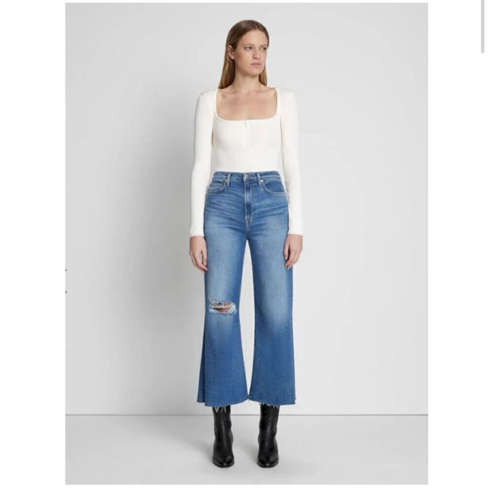 🌸 7 For All Mankind Wide Leg Ultra High Rise Cropped Jo Jeans Size 31 New